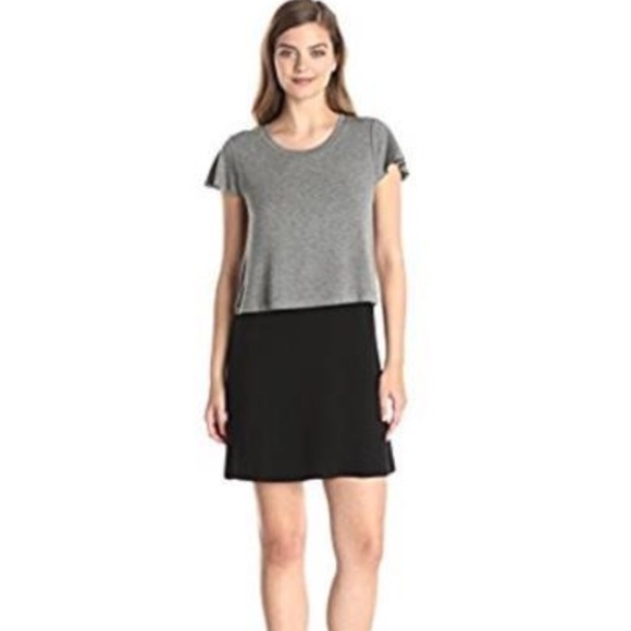 NWT Kensie Gray Black Jersey Dress Small - Picture 2 of 7